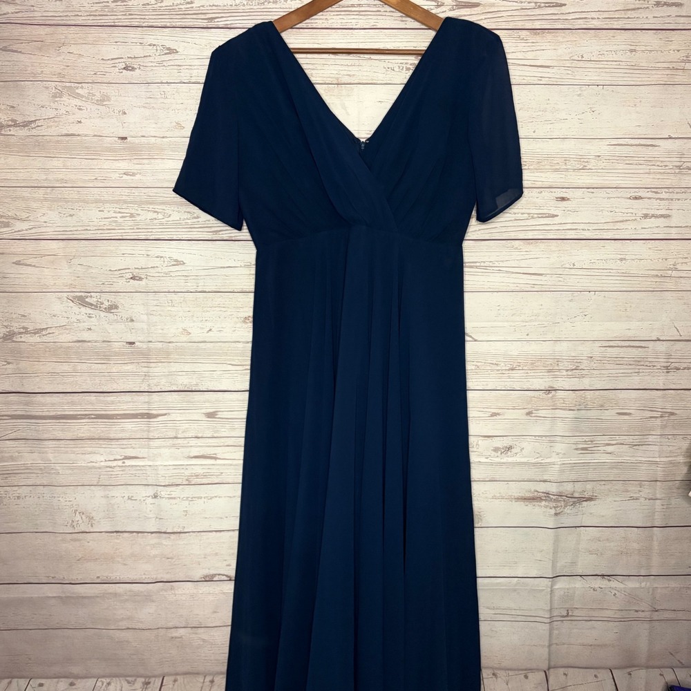 Revelry Gwen Chiffon V-Neck Short Sleeve Maxi Dress XL